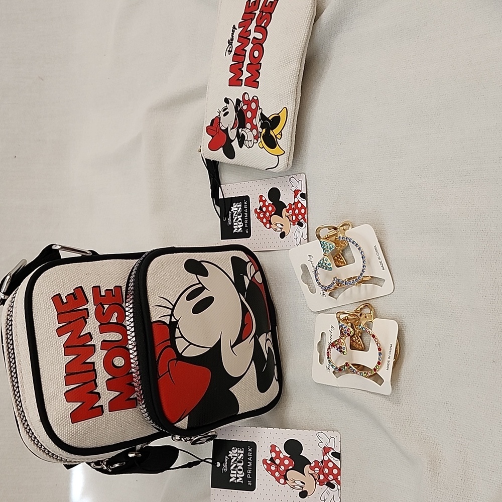 Disney Primark Minnie Mouse Bag Set with Matching Hair Clips